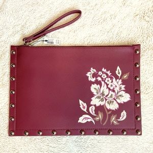 White House Black Market Clutch Burgundy